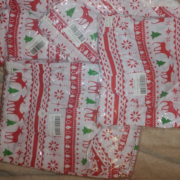 Matching Striped Winter Christmas Family Pajamas PJs Reindeer Mix & Match - Picture 7 of 13